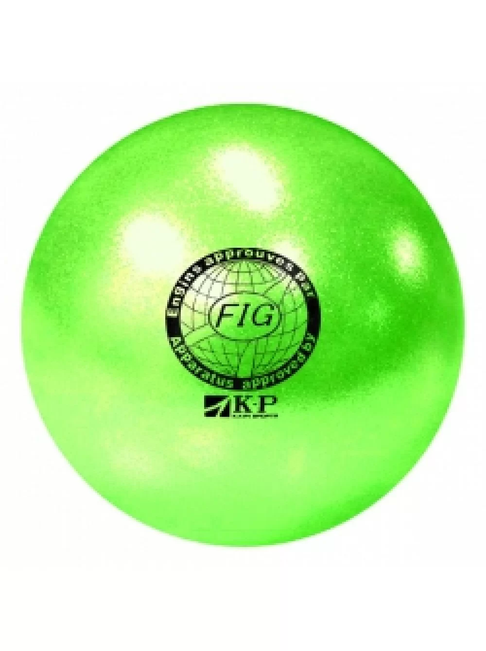 Реальное фото Мяч для художественной гимнастики 20 см 410 г с блестками зеленый KP-0715N от магазина СпортСЕ