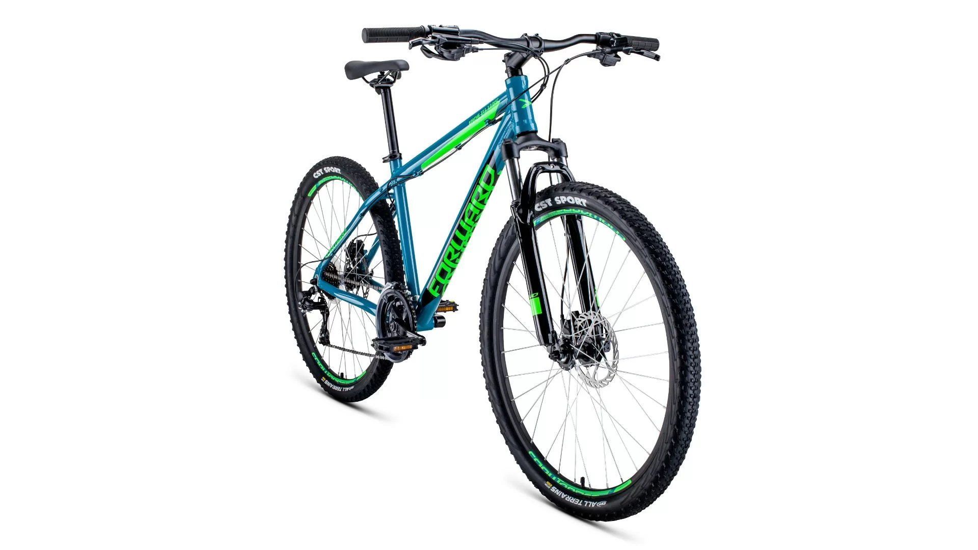 Реальное фото Велосипед Forward Apache 27,5 3.0 disc (2020) бирюзовый/светло-зеленый RBKW0M67Q042 от магазина СпортСЕ
