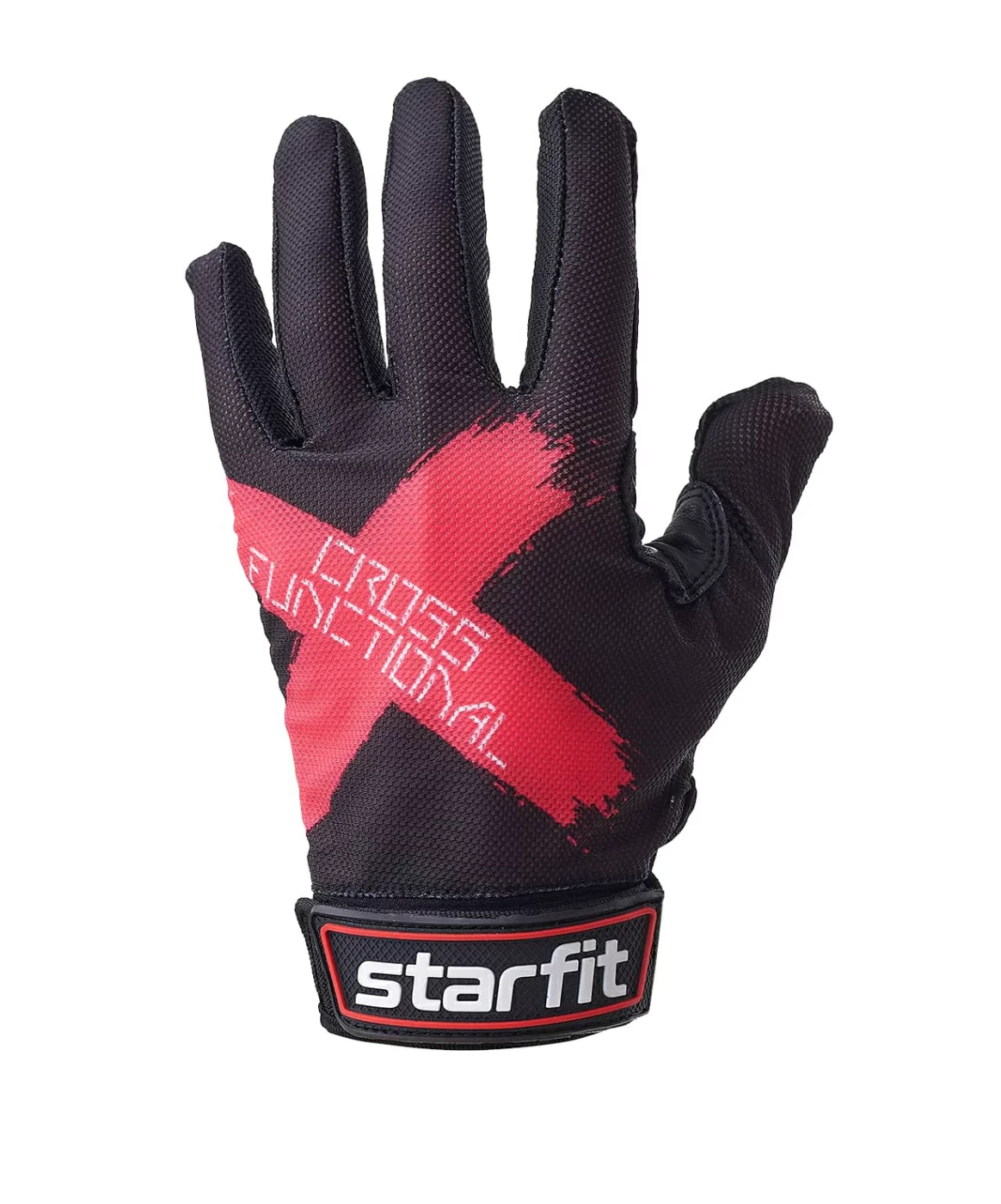 Реальное фото Перчатки StarFit WG-104 с пальцами черный/красный УТ-00020815 от магазина СпортСЕ
