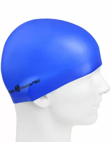 Реальное фото Шапочка для плавания Mad Wave Metal blue  M0535 05 0 08W от магазина СпортСЕ