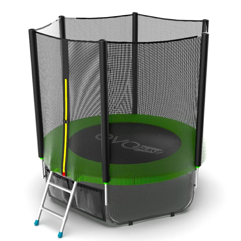 Реальное фото EVO JUMP External 6ft (Green) + Lower net. Батут с внешней сеткой и лестницей, диаметр 6ft (зеленый) + нижняя сеть от магазина СпортСЕ