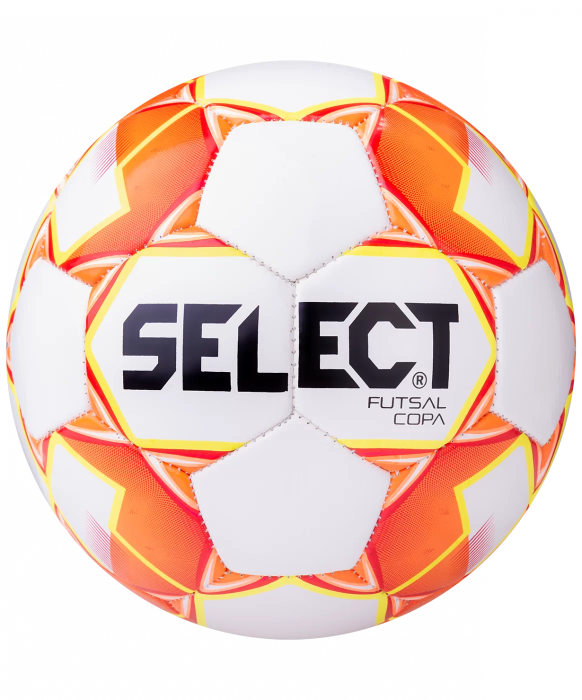 Реальное фото Мяч футзальный Select Futsal Copa №4 белый/оранжевый/желтый 850318 от магазина СпортСЕ