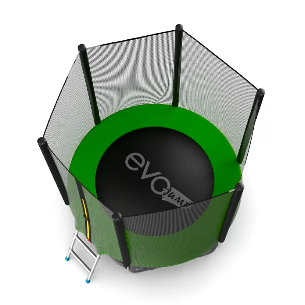 Реальное фото EVO JUMP External 6ft (Green) + Lower net. Батут с внешней сеткой и лестницей, диаметр 6ft (зеленый) + нижняя сеть от магазина СпортСЕ