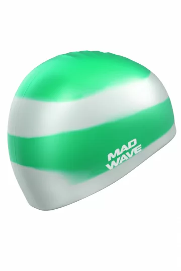 Реальное фото Шапочка для плавания Mad Wave Multi green  M0530 01 0 10W от магазина СпортСЕ