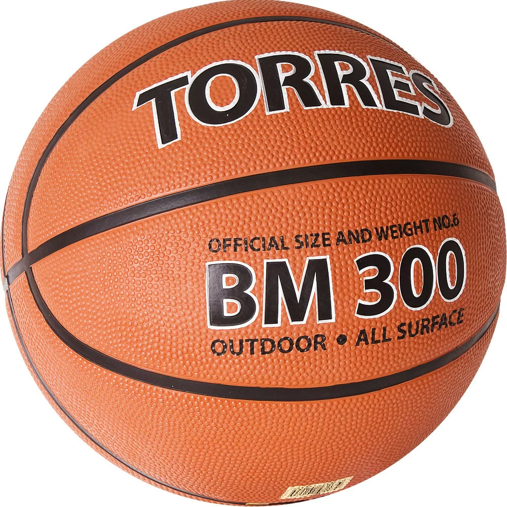 Реальное фото Мяч баскетбольный Torres BM300 №6 резина темно оранж-черный B02016 от магазина СпортСЕ