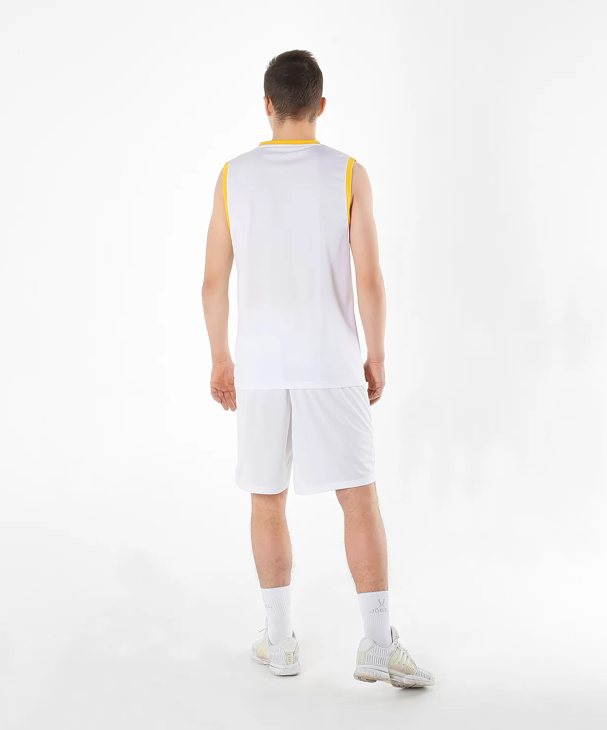 Реальное фото Майка баскетбольная JBT-1020-014, белый/желтый от магазина СпортСЕ