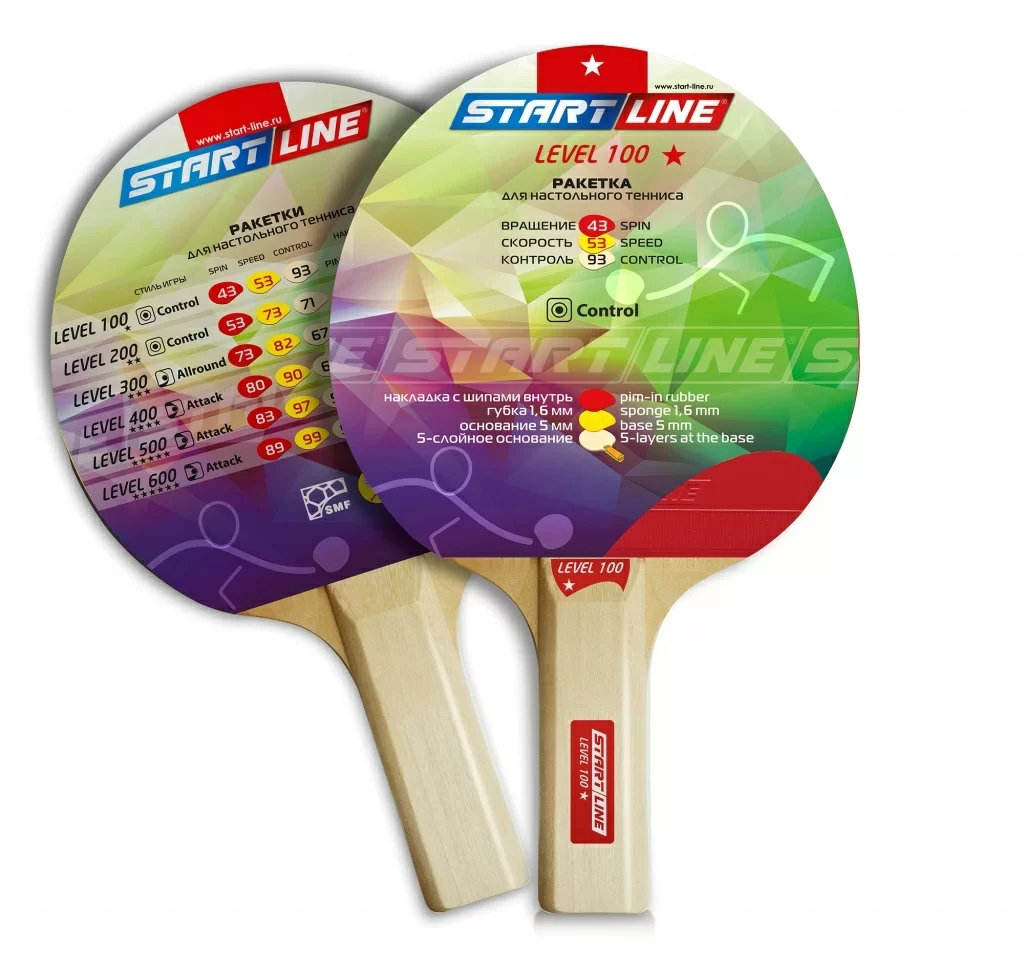 Реальное фото Ракетка для настольного тенниса Start line Level 100 New (прямая) 12203 от магазина СпортСЕ