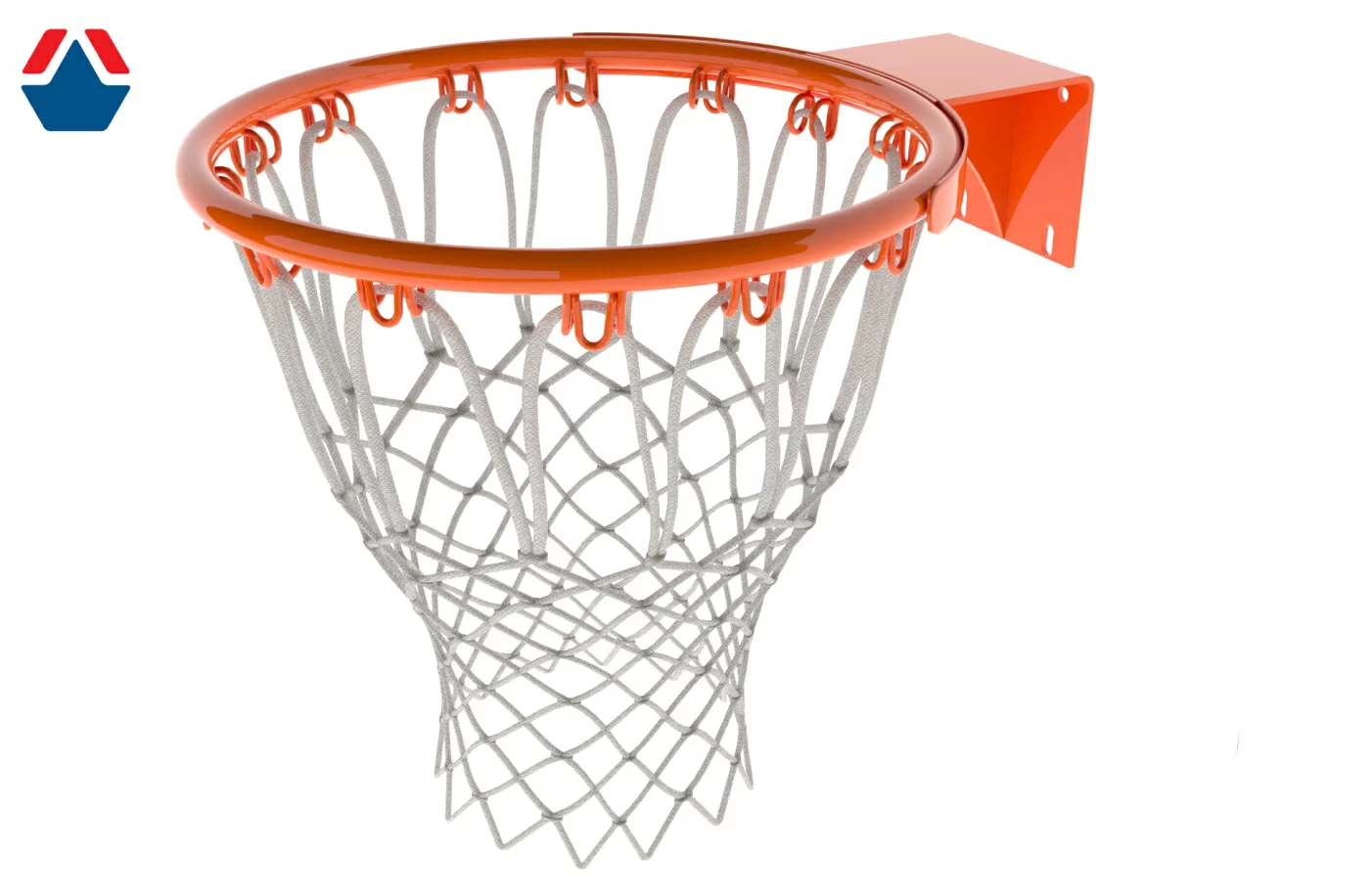 Реальное фото Кольцо баскетбольное №7 ТР (цвет ОРАНЖЕВЫЙ) с сеткой в комплекте от магазина СпортСЕ