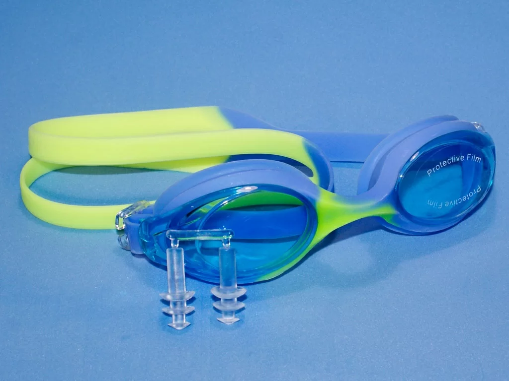 Реальное фото Очки для плавания Langzhisha: AF9700 (сине-салатовый) 26007 от магазина СпортСЕ