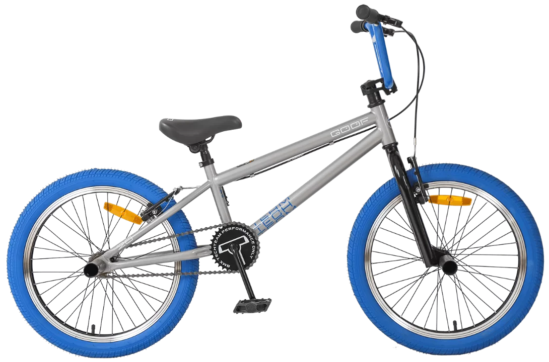 Реальное фото Велосипед BMX TechTeam Goof 20" серо-синий от магазина СпортСЕ
