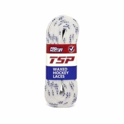 Шнурки хоккейные 244см с пропиткой TSP Hockey Laces Waxed white 2151