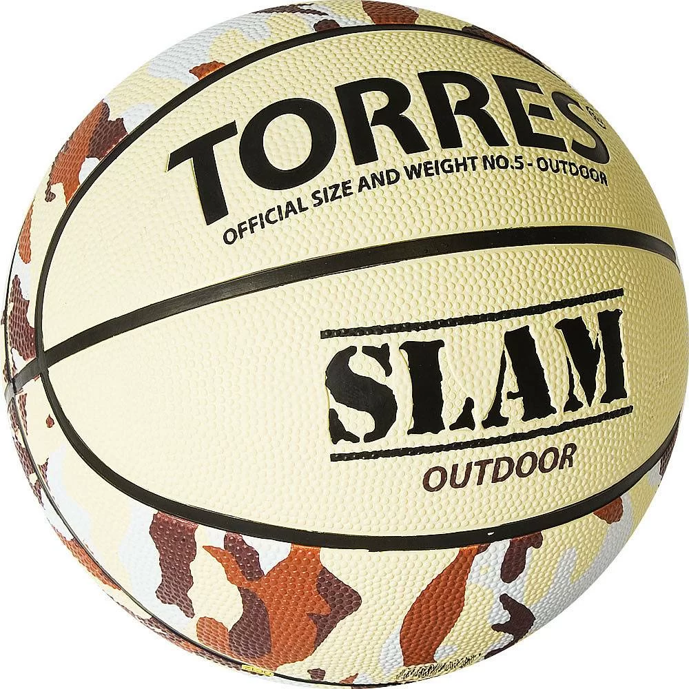 Реальное фото Мяч баскетбольный Torres Slam №7 резина бежево-хаки B02067 от магазина СпортСЕ