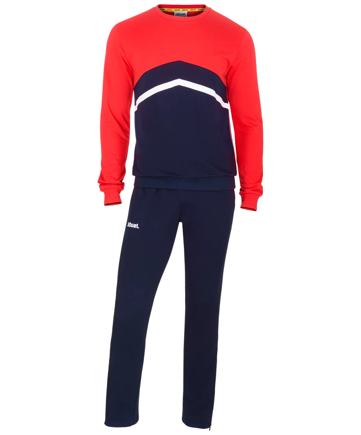 Реальное фото Тренировочный костюм JCS-4201-921, хлопок, темно-синий/красный/белый от магазина СпортСЕ
