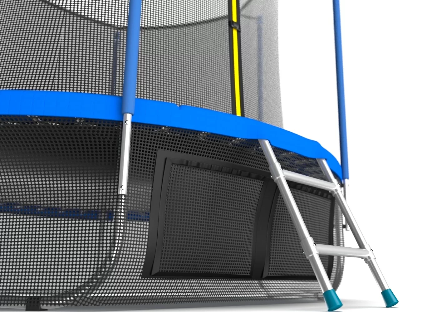 Реальное фото EVO JUMP Internal 10ft (Sky). Батут с внутренней сеткой и лестницей, диаметр 10ft (синий) + нижняя сеть от магазина СпортСЕ