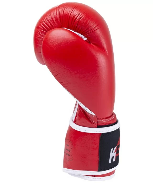 Реальное фото Перчатки боксерские KSA Wolf кожа Red от магазина СпортСЕ
