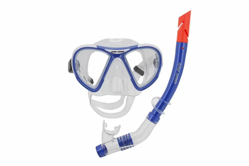 Реальное фото Набор для плавания Alpha Caprice (маска+трубка) MS-1399S24 ПВХ синий от магазина СпортСЕ