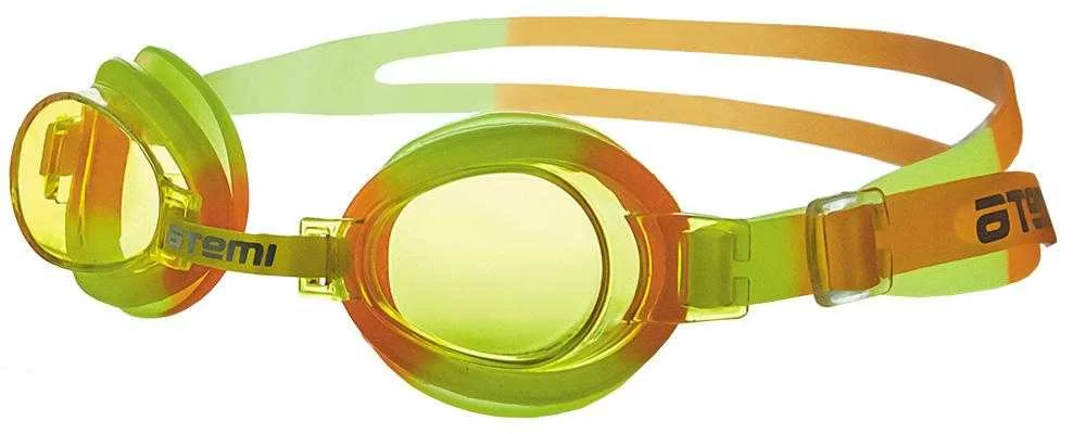 Реальное фото Очки для плавания Atemi S305 детские PVC/силикон желто-оранжевые от магазина СпортСЕ