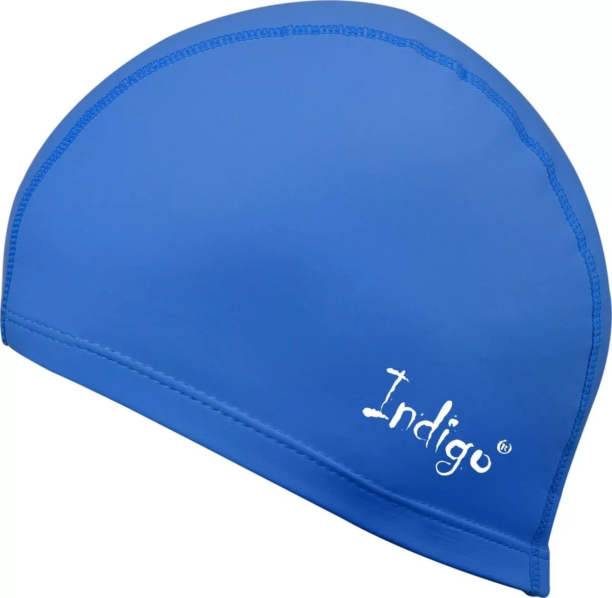 Реальное фото Шапочка для плавания Indigo ткань прорезиненная с PU пропиткой синяя IN048 от магазина СпортСЕ