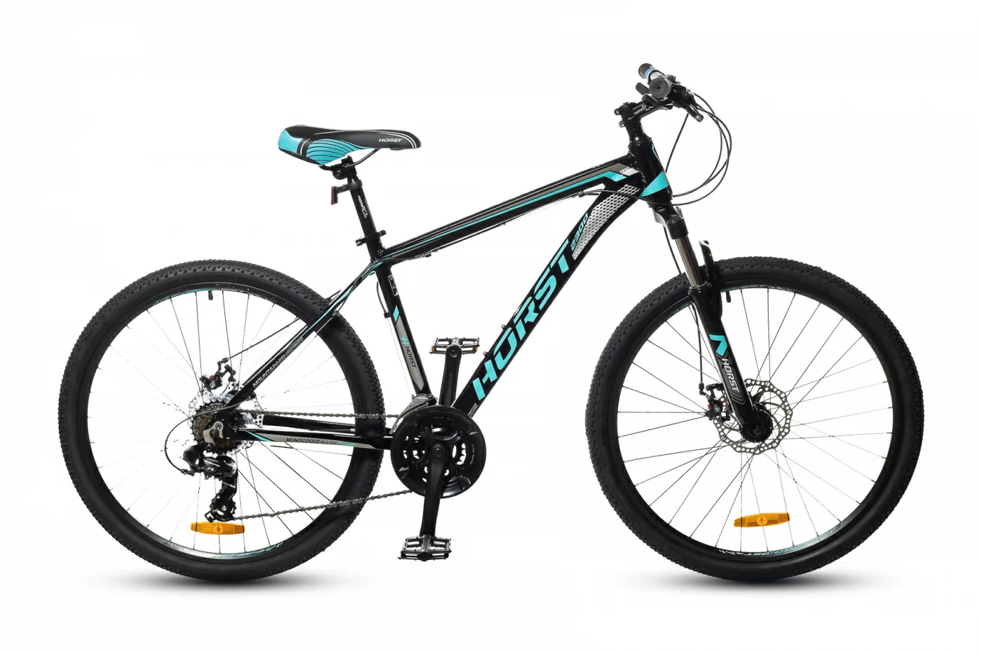 Реальное фото Велосипед HORST Genesis 2021 Чёрно-бирюзово-серый от магазина СпортСЕ