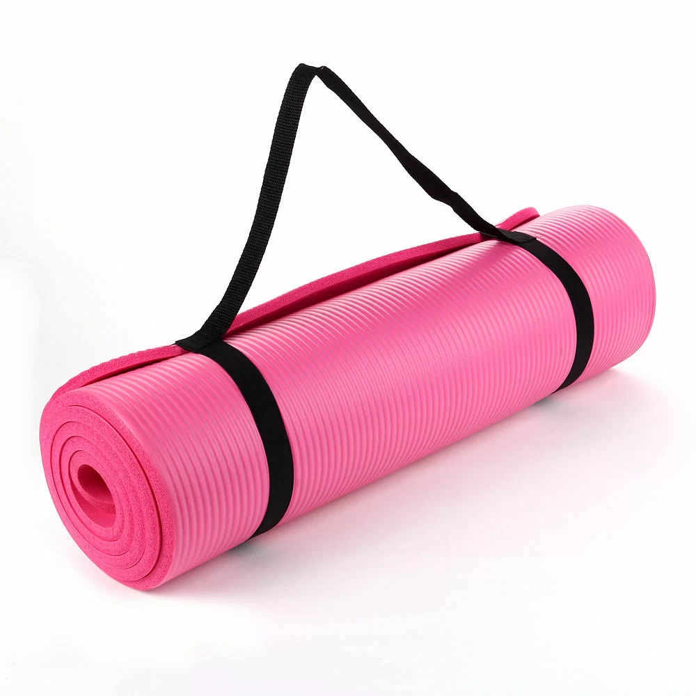 Реальное фото Коврик для йоги НБК 183х61х1,5см розовый R18128 от магазина СпортСЕ