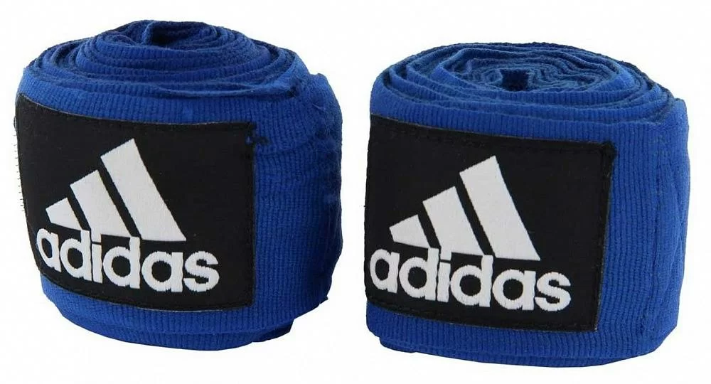 Реальное фото Бинт боксерский 2.55 м Adidas New Rules Boxing Crepe Bandage синий adiBP031 от магазина СпортСЕ