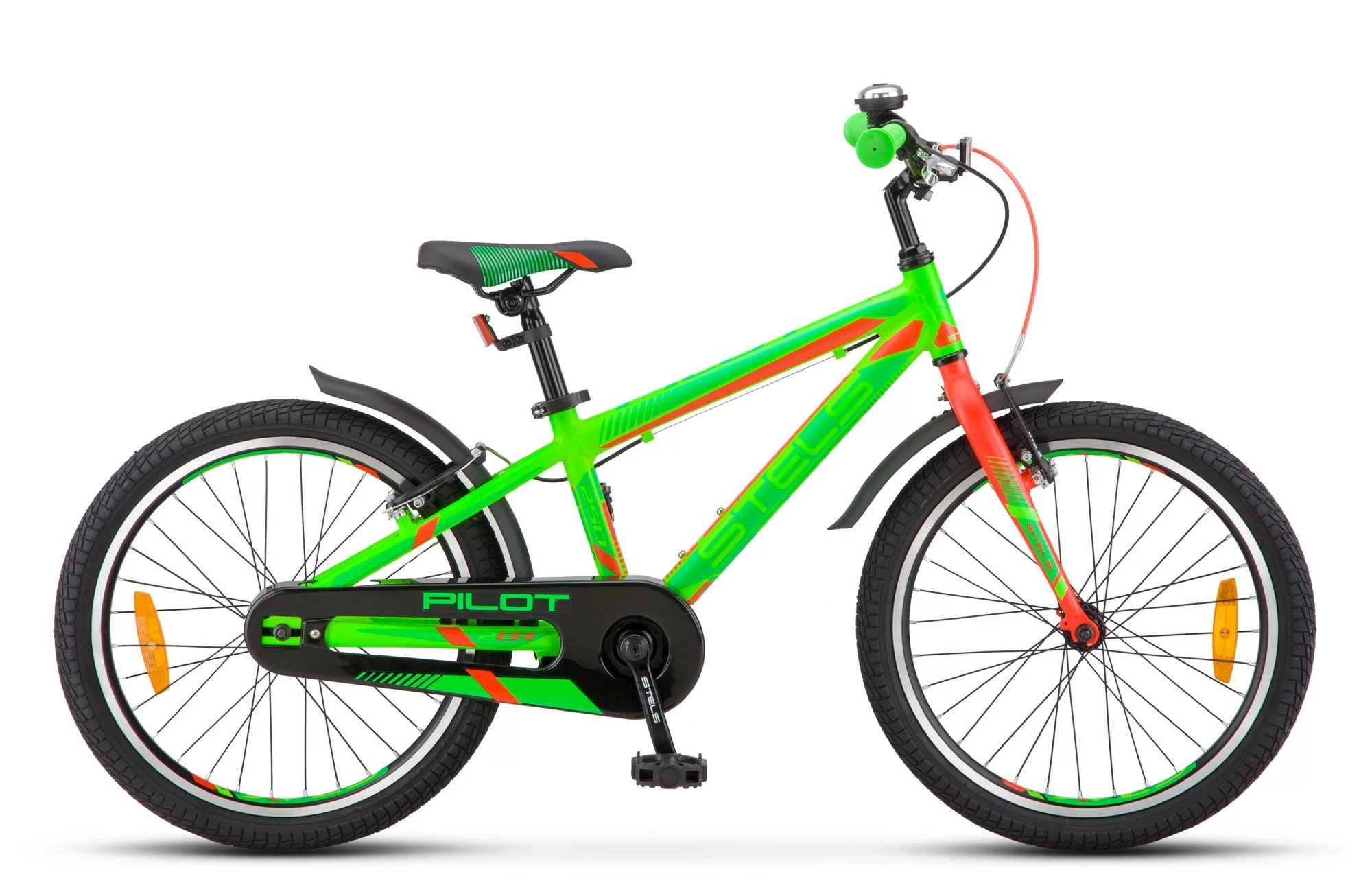 Реальное фото Велосипед Stels Pilot-250 Gent 20" неоновый-зеленый/неоновый-красный V010 от магазина СпортСЕ