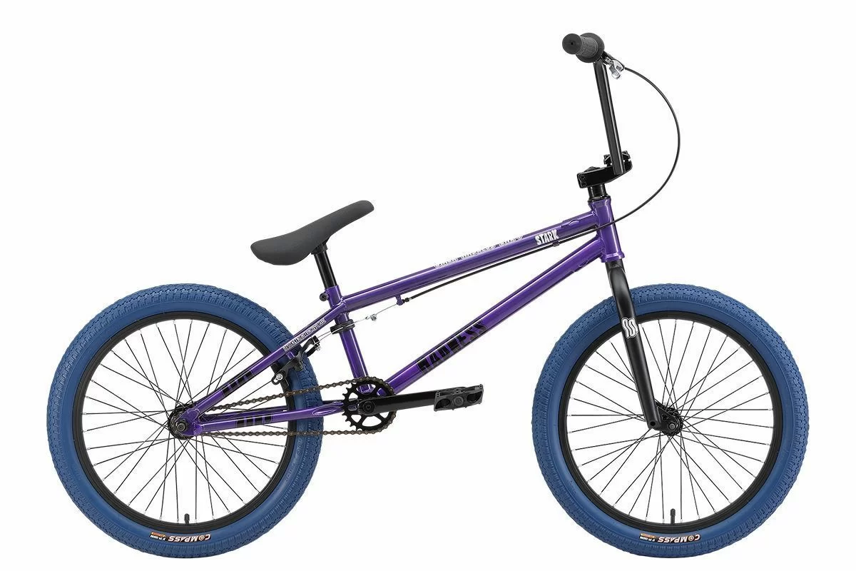 Реальное фото Велосипед Stark Madness BMX 4 (2024) серо-фиолетовый/черный/темно-синий от магазина СпортСЕ