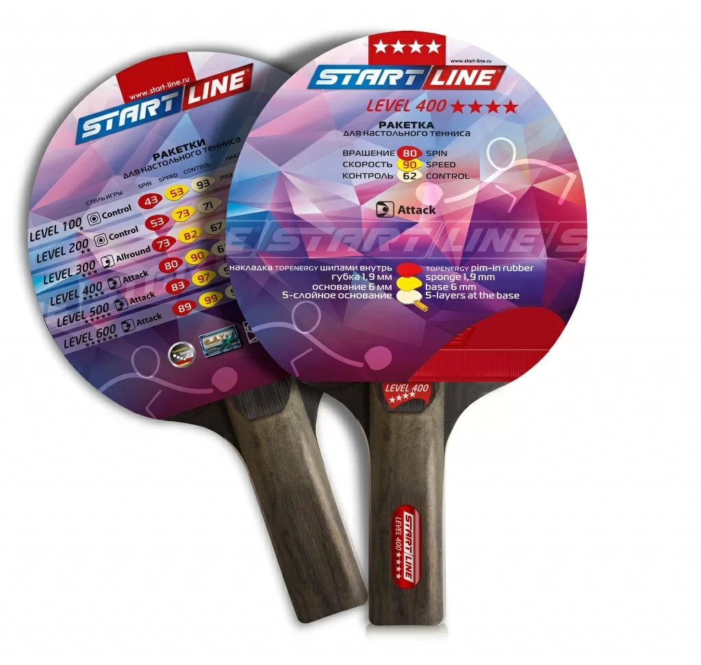 Реальное фото Ракетка для настольного тенниса Start line Level 400 New (прямая) 12503 от магазина СпортСЕ