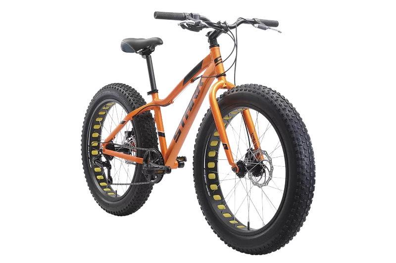 Реальное фото Велосипед Stark Rocket Fat 24.1 D(2024)  оранжевый/чёрный от магазина СпортСЕ