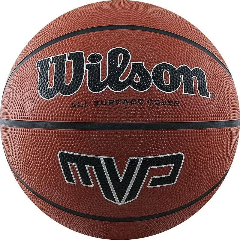 Реальное фото Мяч баскетбольный Wilson MVP №7 резина, бутил.камера коричневый WTB1419XB07 от магазина СпортСЕ