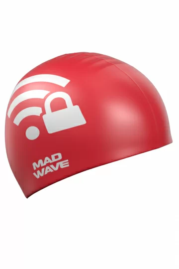 Реальное фото Шапочка для плавания Mad Wave WI-FI red M0550 04 0 05W от магазина СпортСЕ