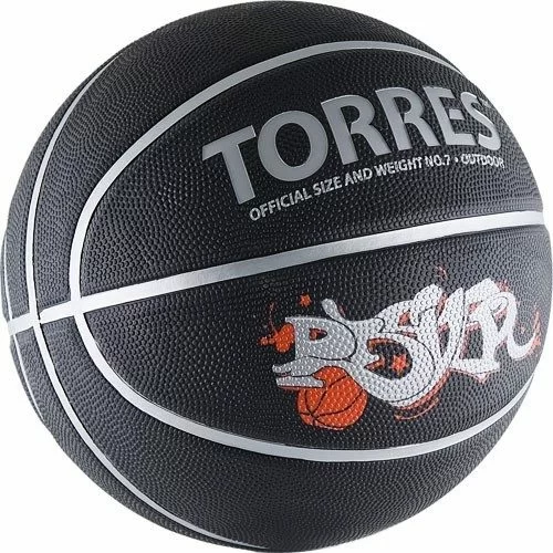 Реальное фото Мяч баскетбольный Torres Prayer №7 резина черно-серебр-крас B02057 от магазина СпортСЕ