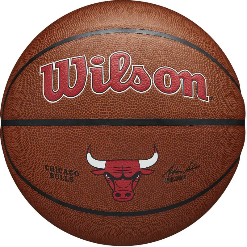 Реальное фото Мяч баскетбольный Wilson NBA  Chicago Bulls №7 оранжевый WTB3100XBCHI от магазина СпортСЕ