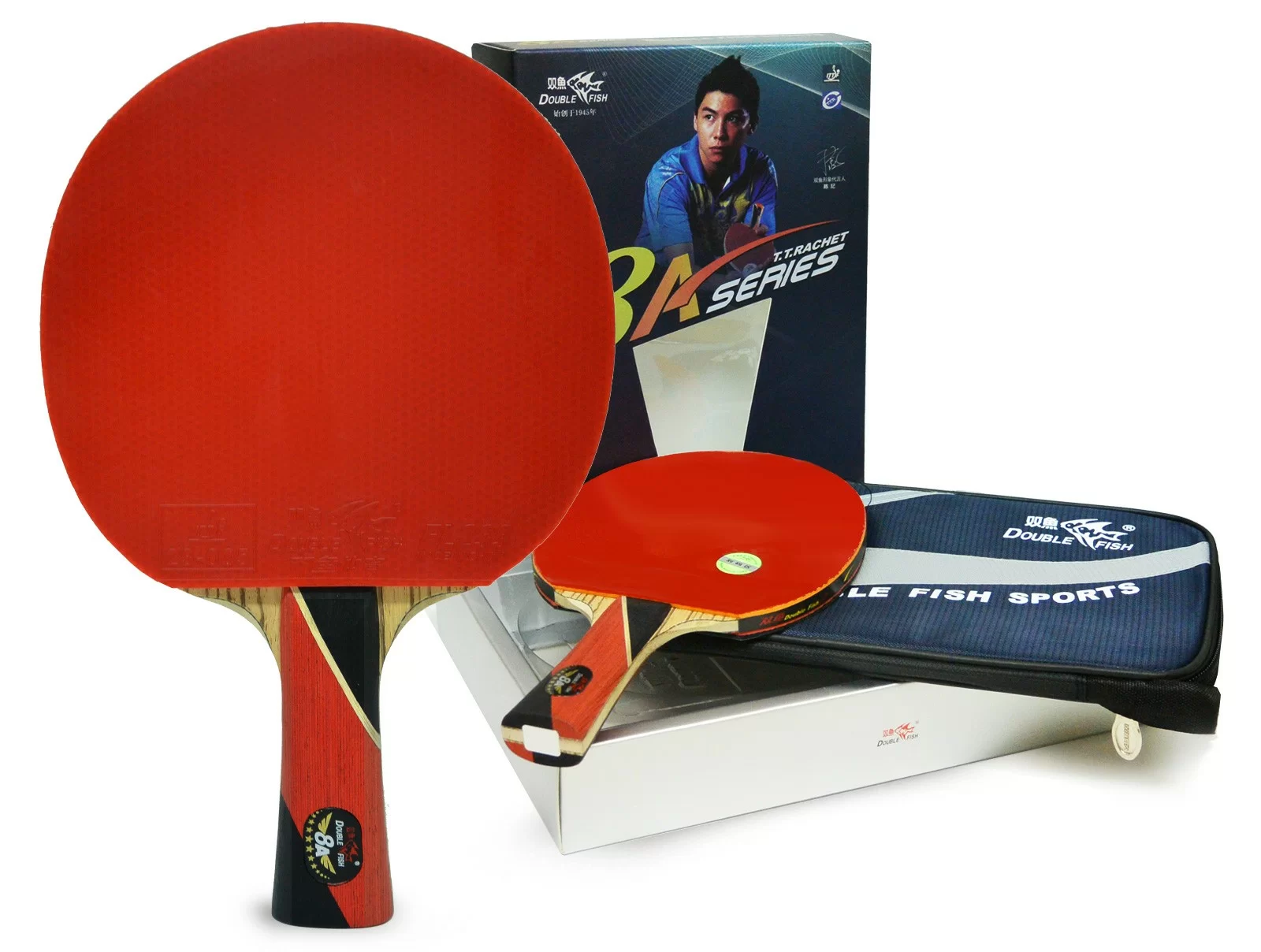 Реальное фото Ракетка для настольного тенниса Double Fish серия с чехлом 8A-C от магазина СпортСЕ