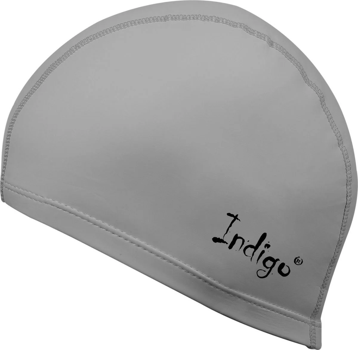 Реальное фото Шапочка для плавания Indigo ткань прорезиненная с PU пропиткой серый металлик IN048 от магазина СпортСЕ