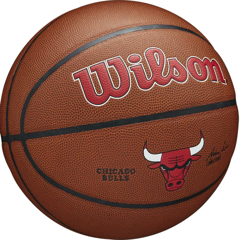 Реальное фото Мяч баскетбольный Wilson NBA  Chicago Bulls №7 оранжевый WTB3100XBCHI от магазина СпортСЕ