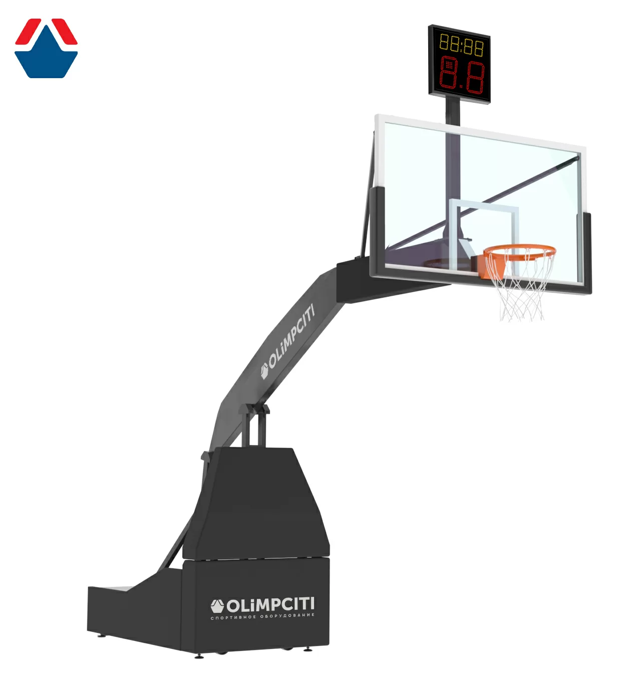 Реальное фото Стойка баскетбольная мобильная складная PRO, вынос 3250 с одностороннем табло атаки от магазина СпортСЕ