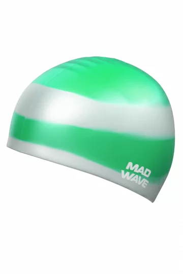 Реальное фото Шапочка для плавания Mad Wave Multi green  M0530 01 0 10W от магазина СпортСЕ