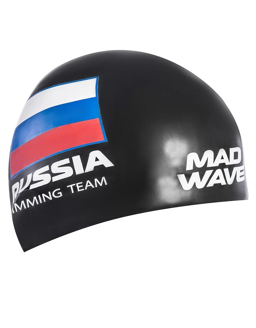 Реальное фото Шапочка для плавания Mad Wave Swimming Team black M0558 18 0 01W от магазина СпортСЕ
