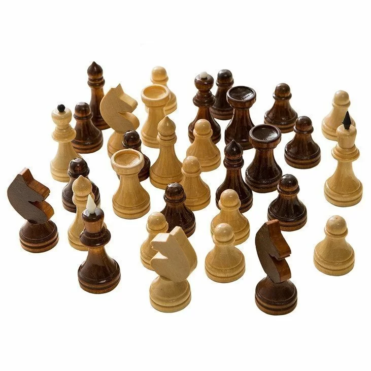 Реальное фото Шахматы обиходные деревянные без доски d26 Ш-20 от магазина СпортСЕ