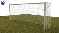 Ворота футбольные 7,32х2,44 м алюминиевый профиль 100х120 стационарные с консолью для натяжения сетк