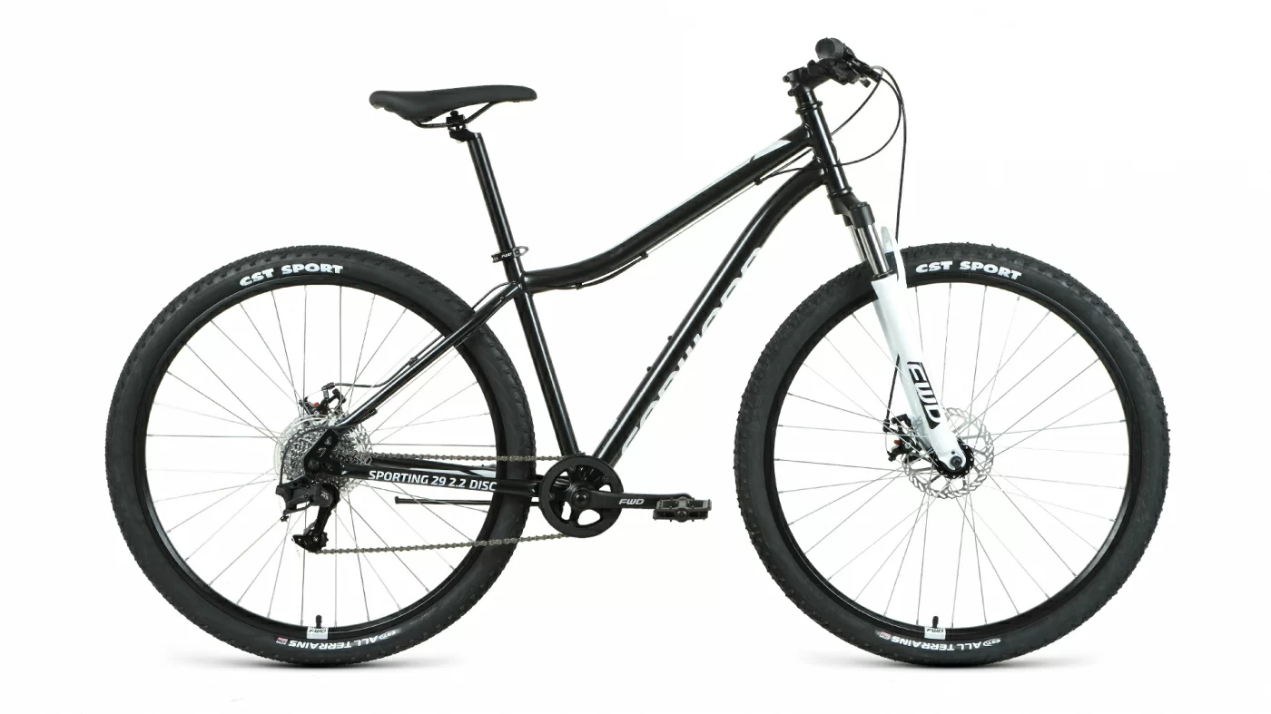 Реальное фото Велосипед Forward Sporting 29 2.2 disc (2021) черный/белый  RBKW1M19G012 от магазина СпортСЕ