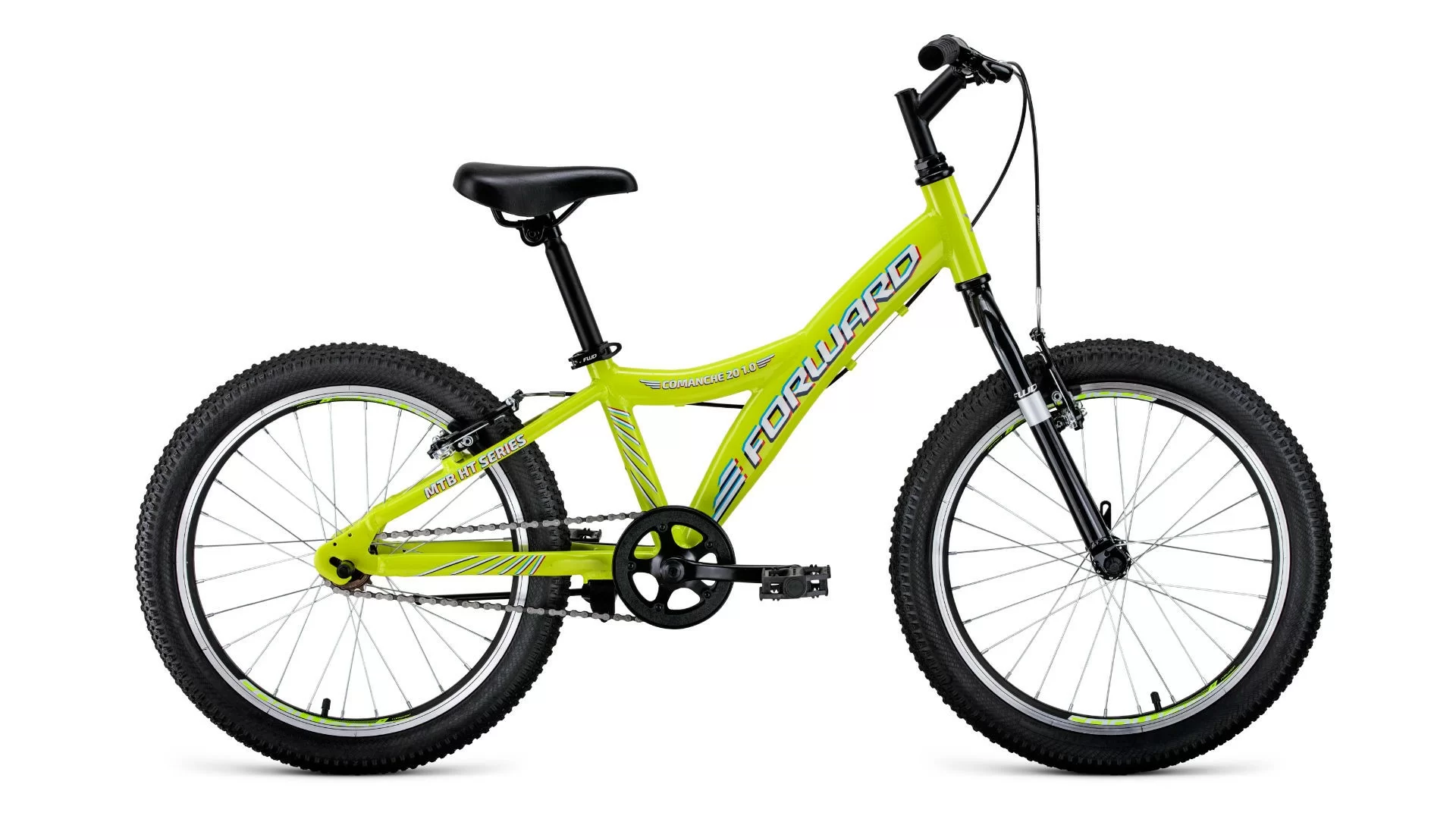 Реальное фото Велосипед Forward Comanche 20 1.0 (2020) желтый/белый RBKW01601004 от магазина СпортСЕ
