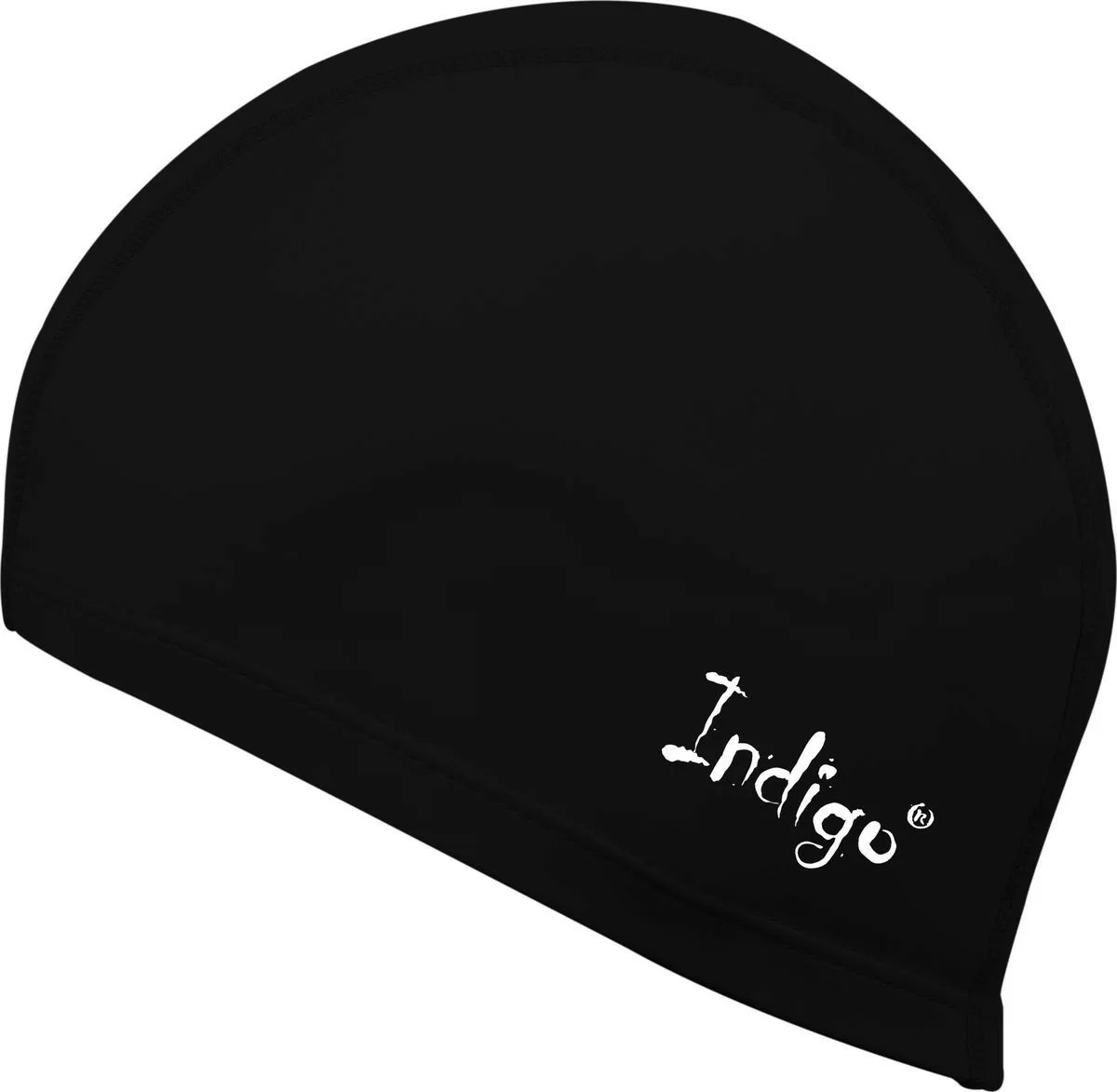 Реальное фото Шапочка для плавания Indigo ткань прорезиненная с PU пропиткой черная IN048 от магазина СпортСЕ