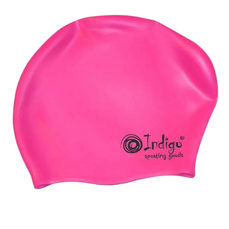 Реальное фото Шапочка для плавания Indigo длинные волосы розовая 805 SC/SC800 от магазина СпортСЕ