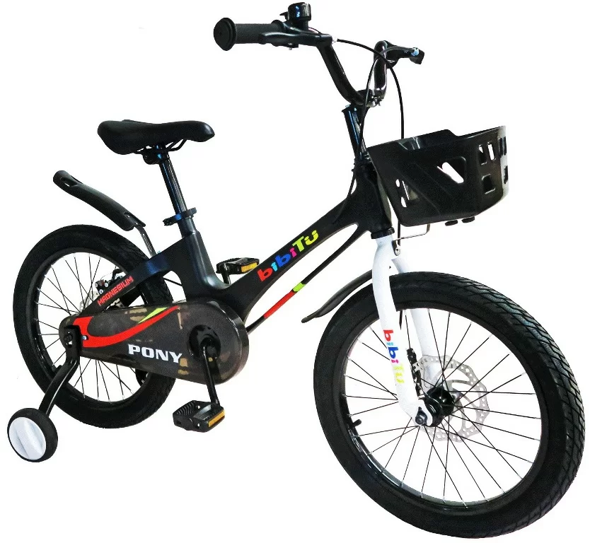 Реальное фото Велосипед 16" BIBITU PONY, черный/белый (2024) от магазина СпортСЕ
