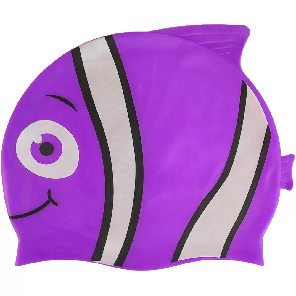 Реальное фото Шапочка для плавания B31573 Jr фиолетовая Рыбка 10018474 от магазина СпортСЕ