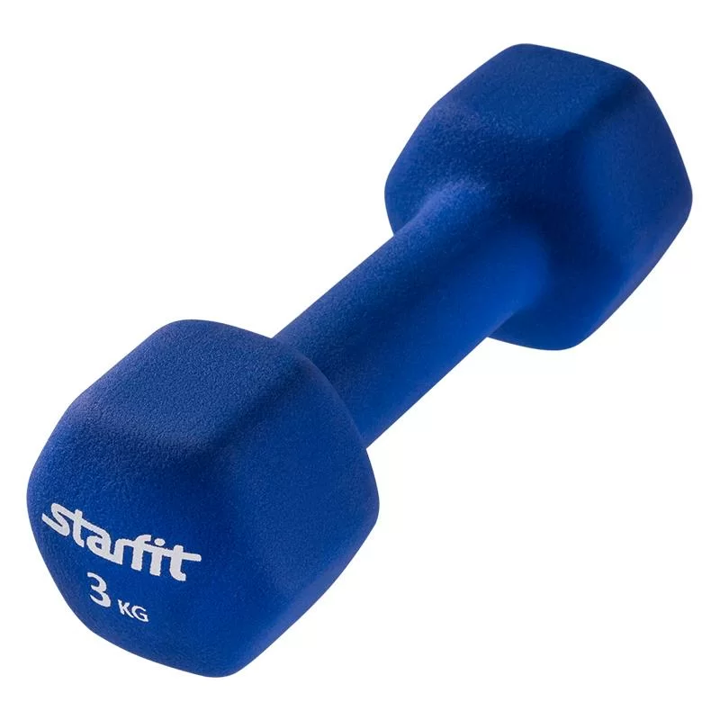 Реальное фото Гантель неопреновая 3 кг StartFit DB-201 синяя УТ-00009072 от магазина СпортСЕ
