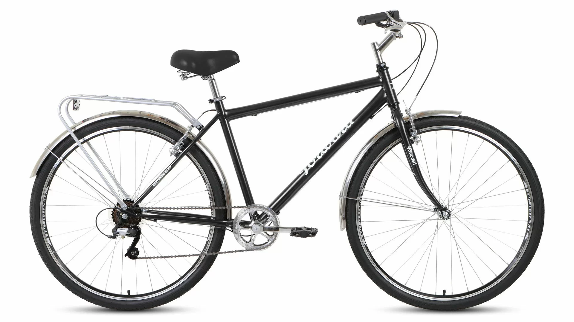 Реальное фото Велосипед Forward Dortmund 28 2.0 (2020) черный/серебро RBKW0RN87002 от магазина СпортСЕ