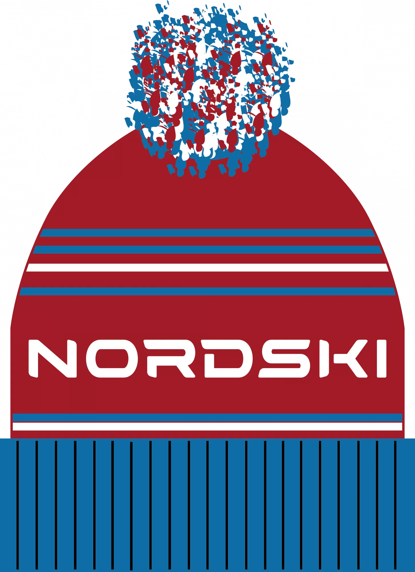 Реальное фото Шапка Nordski Stripe Blue RUS NSV470702 от магазина СпортСЕ